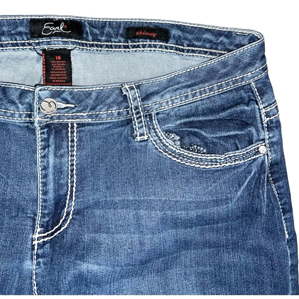 Earl Jeans Women’s Size 16 Blue Skinny 34x27 - Picture 3 of 7